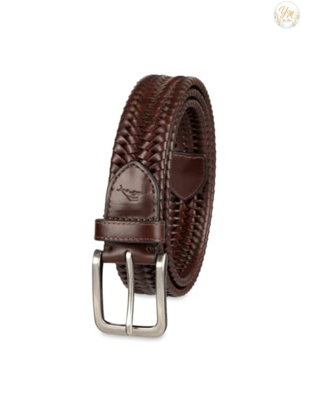 Tommy Bahama Men's Stretch Leather Braided Belt, Fully Adjustable